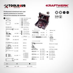 3946 Kraftwerk Maleta Herramientas Profesional Aluminio 151 piezas _04