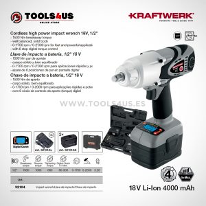 32104 KRAFTWERK herramientas taller barcelona españa catalunya Pistola impacto a bateria 18V Kraftwerk 02