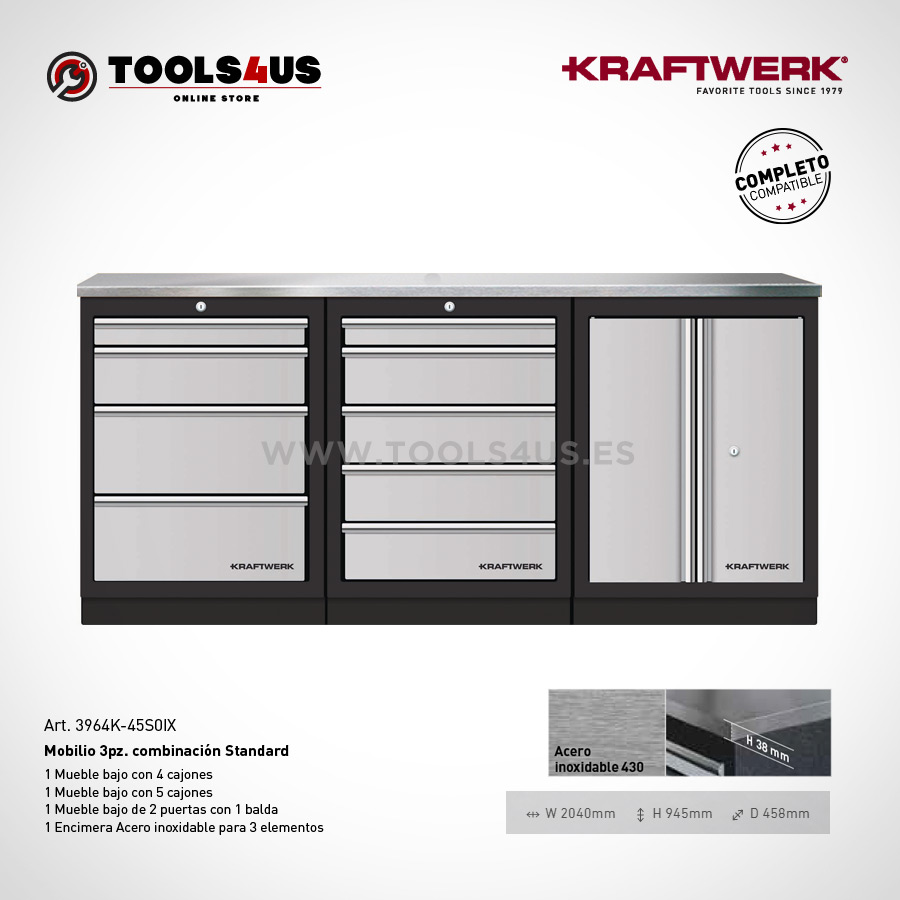 3964k 45s0ix mueble taller garage negocio banco de trabajo kraftwerk herramientas españa barcelona inox 01