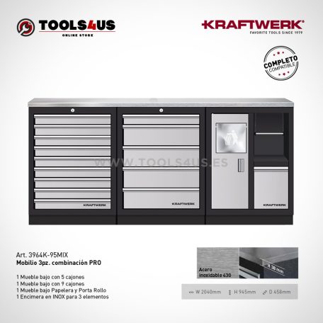 3964k 95mix mueble de taller banco trabajo garage negocio bicicleteria taller bici kraftwerk herramientas españa barcelona inox 01