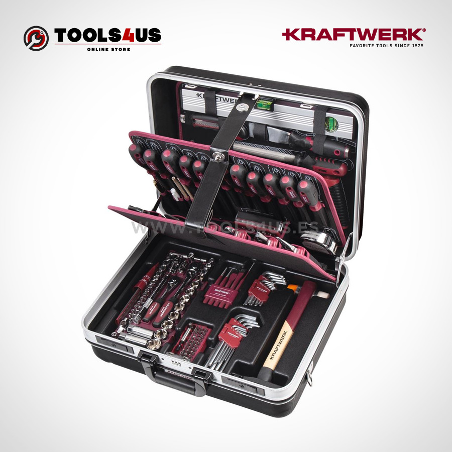Maleta de Herramientas Profesional en ABS (186 piezas) Kraftwerk, maletin  herramientas profesional